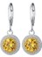 Sarı Stil 925 Ayar Gümüş Taşlı Takı Sarı Topaz Düğün Gelin Nişan Küpe Küpe (Yurt Dışından) 5