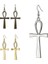 Altın Tarzı Gümüşbronzaltın Ankh Küpeler - Büyük Açıklayıcı Art Deco Mücevher - Antik Mısır, Kleopatra, Seksenler, Retro & Vintage, Podyum, Kostüm (Yurt Dışından) 3