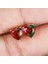 Kırmızı ve Yeşil Tarzı Şık 1.25CT Kalp Kesim Iki Renkli Kavun Kırmızı Yeşil Turmalin Doğal Taş Küpe 18K Gül Altın Gelin Düğün Takı Hediye (Yurt Dışından) 3