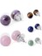 Mavi Stil Kadınlar Için Doğal Taş Boncuk Küpe Aksesuarları Pembe Kristal Doğal Taş Boncuk Küpe Sağlık Kristal Top Küpe (Yurt Dışından) 3
