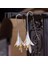 Gümüş Tarzı Kadın Moda Vintage Çiçekler ile Kaplı Altın Kaplama Iki Tonlu Gümüş Sarkan Asma Nişan Takı Küpeleri (Yurt Dışından) 1