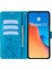 Xiaomi Redmi 12 4g Deri Kılıf Için Çiçek Kart Yuvaları Bilek Kayışı ile Telefon Kapağı-Mavi (Yurt Dışından) 2