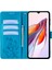 Xiaomi Redmi Için 12C 4g Kılıf Folio Flip Çiçek Pu Deri Telefon Kapağı-Mavi (Yurt Dışından) 2
