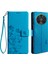 Xiaomi Redmi Için A3 Kılıf Kart Yuvaları Kapak Çiçek Pu Deri Standlı Telefon Kabuk Kayış-Mavi (Yurt Dışından) 1