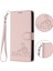 Baskı Serisi Xiaomi 14 Pro Kılıf Kedi Fare Deri Telefon Kapağı Kart Yuvaları Rfıd Engelleme-Pembe (Yurt Dışından) 4