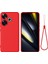 Xiaomi Poco F6 5g Kılıf El Kayışı ile Sıvı Silikon Düşme Önleyici Telefon Kılıfı-Kırmızı (Yurt Dışından) 1