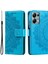 Xiaomi Redmi 14C 4g Standlı Kılıf Baskılı Totem Pu Deri Cüzdan Telefon Kapağı-Mavi Için (Yurt Dışından) 1