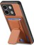 Xiaomi Poco X6 5g Kılıf Kickstand Kart Sahibinin Deri Arka Kapak-Kahverengi (Yurt Dışından) 3