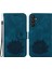 Samsung Galaxy A14 4g/5g Kılıf Lotus Desenli Cüzdan Stil Deri Telefon Kılıfı-Mavi (Yurt Dışından) 1