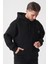 Rio De Janeiro SW2502 Hoddie Slim Fit Pamuklu Likralı Sweatshir Siyah 3