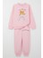 Kız Çocuk Eşofman Takım Arkadaşlık Temalı Sevimli Ayıcık Baskılı 1-4 Yaş, Pembe 1