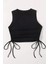 Yanları Büzgülü Kolsuz Bluz Crop Top Atlet 3