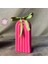 El Yapımı Gökkuşağı Motifli Pembe Renkli Dekoratif Mum - 6 x 12 cm 1