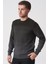 Manaus 3085 Slim Fit Pamuklu O Yaka Triko Gri 2