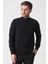 Brasília 1030 Slim Fit Basic Yarım Fermuarlı Triko Siyah 2