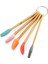 Bambu Silikon Pasta Seti 23 cm Mini Ahşap 5 Parça Yapışmaz Pasta Spatula Seti 3