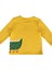 Organik Dino Baskılı Patikli Sarı Baharlık Unisex Bebek Takım 4