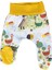 Organik Dino Baskılı Patikli Sarı Baharlık Unisex Bebek Takım 5