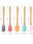 5 Parça Bambu Saplı Mini Silikon Spatula,kaşık,fırça Seti- Yüksek Kalite Silikon Set-Bpa Free 4
