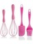 4 Parça Silikon 2li Çırpıcı Yumurta Fırçası Spatula Seti Pembe 1