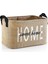 Home Baskılı Jüt Havlu Çamaşır Kirli Oyuncak Sepeti 30 x 22 x 18 3