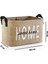 Home Baskılı Jüt Havlu Çamaşır Kirli Oyuncak Sepeti 30 x 22 x 18 4