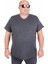 Erkek Büyük Beden Likralı Basic V Yaka Tişört 11170 Antrasit Melanj 1