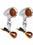 Dönüş Sinyal Lambası, 2 Adet Evrensel Amber Krom Motosiklet LED Dönüş Sinyal Lambası Fren Koşu Kuyruk, Gümüş (Yurt Dışından) 1