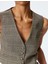Düğmeli V Yaka Ekose Yelek 5
