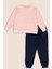 2'li Pembe Melanj Lacivert Sweat Jogger Alt Üst Takım 2