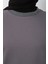 Kadın Antrasit Bisiklet Yaka Yırtmaç Detaylı Balon Kol 2İplik Sweatshirt 3