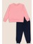 2'li Pembe Lacivert Sweatshirt Jogger Alt Üst Takım 1