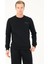 %100 Pamuk Erkek Regular Fit Siyah Sweatshirt 1