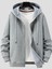 Unisex Kapüşonlu Gri Fermuarlı Sweatshirt - Spor ve Günlük Tarza Uygun Pamuklu Nefes Alan Kumaş 1