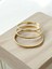 Stainless Steel Ajda Zigzag Desenli Gold Renk Bilezik 3 Lü 5