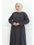 Ön ve Kol Taşlı Büyük Beden Ferace 2