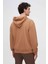 Relaxed Fit Tütün Nakışlı 3 Iplik Kapüşonlu Sweatshirt 3