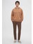 Relaxed Fit Tütün Nakışlı 3 Iplik Kapüşonlu Sweatshirt 4