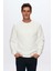 Slim Fit Ekru Baskılı Sweatshirt 1
