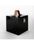 Box Onyx Pleksi Makyaj Çantası Füme-Siyah Saten Keseli -15x15x15 Cm 2