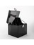 Box Onyx Pleksi Makyaj Çantası Füme-Siyah Saten Keseli -15x15x15 Cm 3