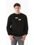 3 Iplik Kabartma Baskılı Bisiklet Yaka Sweatshirt 1
