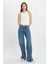 Wide Leg Yüksek Bel Geniş Paça %100 Pamuk Mavi Jean Denim Pantolon 1