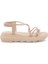 Çapraz Taşlı Kadın Sandalet - Bronz - 38 1
