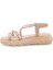 Çapraz Taşlı Kadın Sandalet - Bronz - 38 2