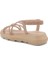 Çapraz Taşlı Kadın Sandalet - Bronz - 38 4