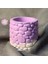 El Yapımı Alçı Tozu Minik Lila Dekoratif Saksı - 7 x 7 cm 1