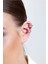 Kadın Silver 2'li Lotus & Pembe Baget Su Yolu Earcuff Seti 1