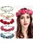 Gül Kırmızı Tarzı Saç Bandı Taç Yapay Çiçek Sahil Nişanlı Turizm Headband Kırmızı Gül Plaj Headband Çiçek Saç Bandı Taç Gelin Taçı (Yurt Dışından) 5