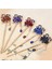 No.4 Boyutu Moda Kadın Kristal Kanzashi Taraklar ve Çubuklar Renkli Taşlı Saç Aksesuarları Vintage Toka Saç Klipsi (Yurt Dışından) 3
